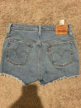 Levi's Light Blue Denim Cutoff Shorts with Frayed Hem